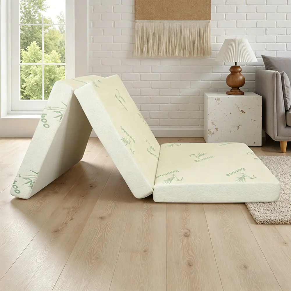Triple-fold memory foam madrass
