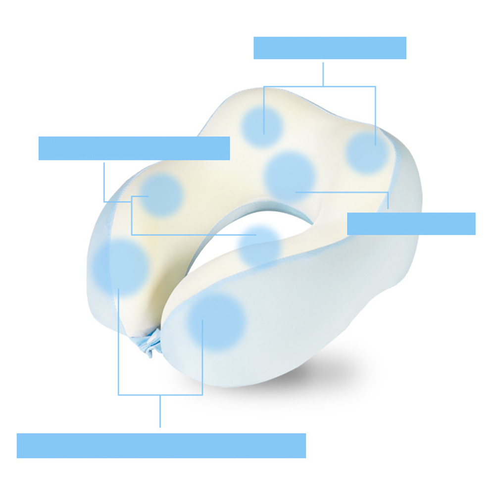 U-formet nakkepute av melkesilke memory foam