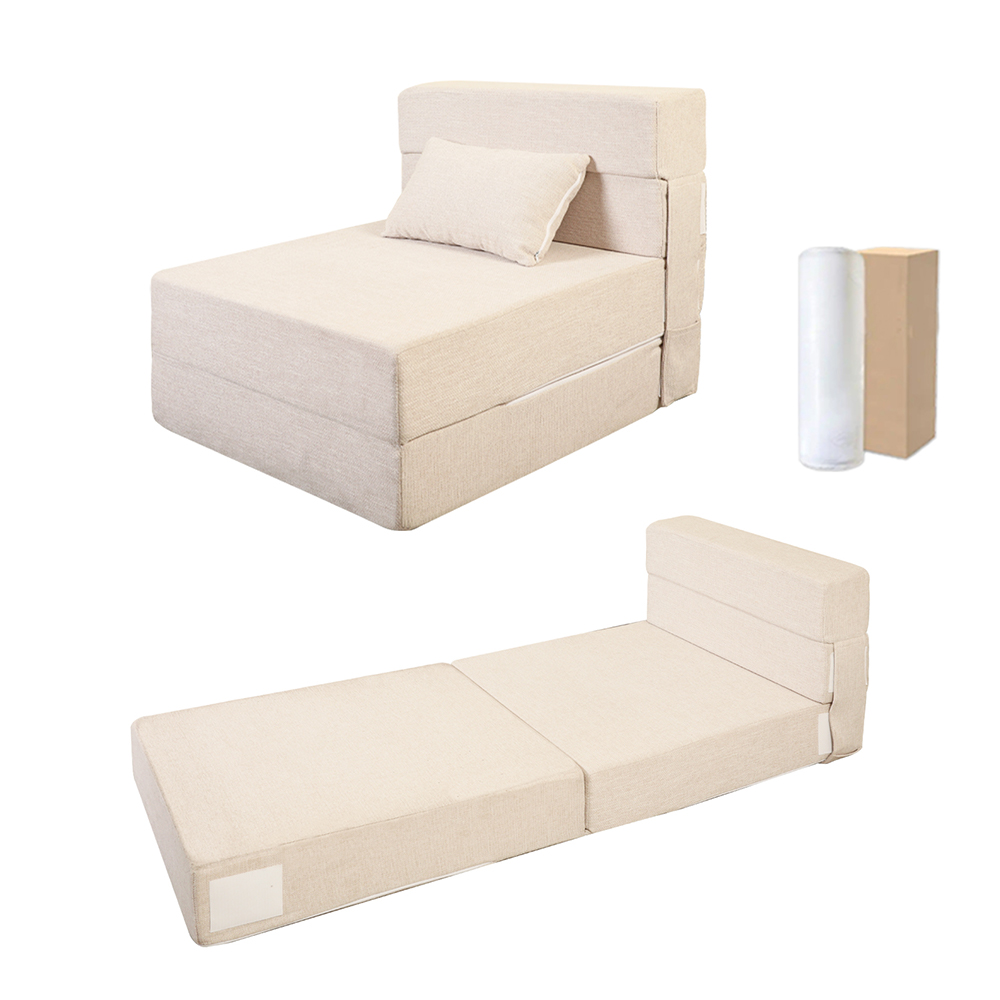 Hvit sammenleggbar sofa