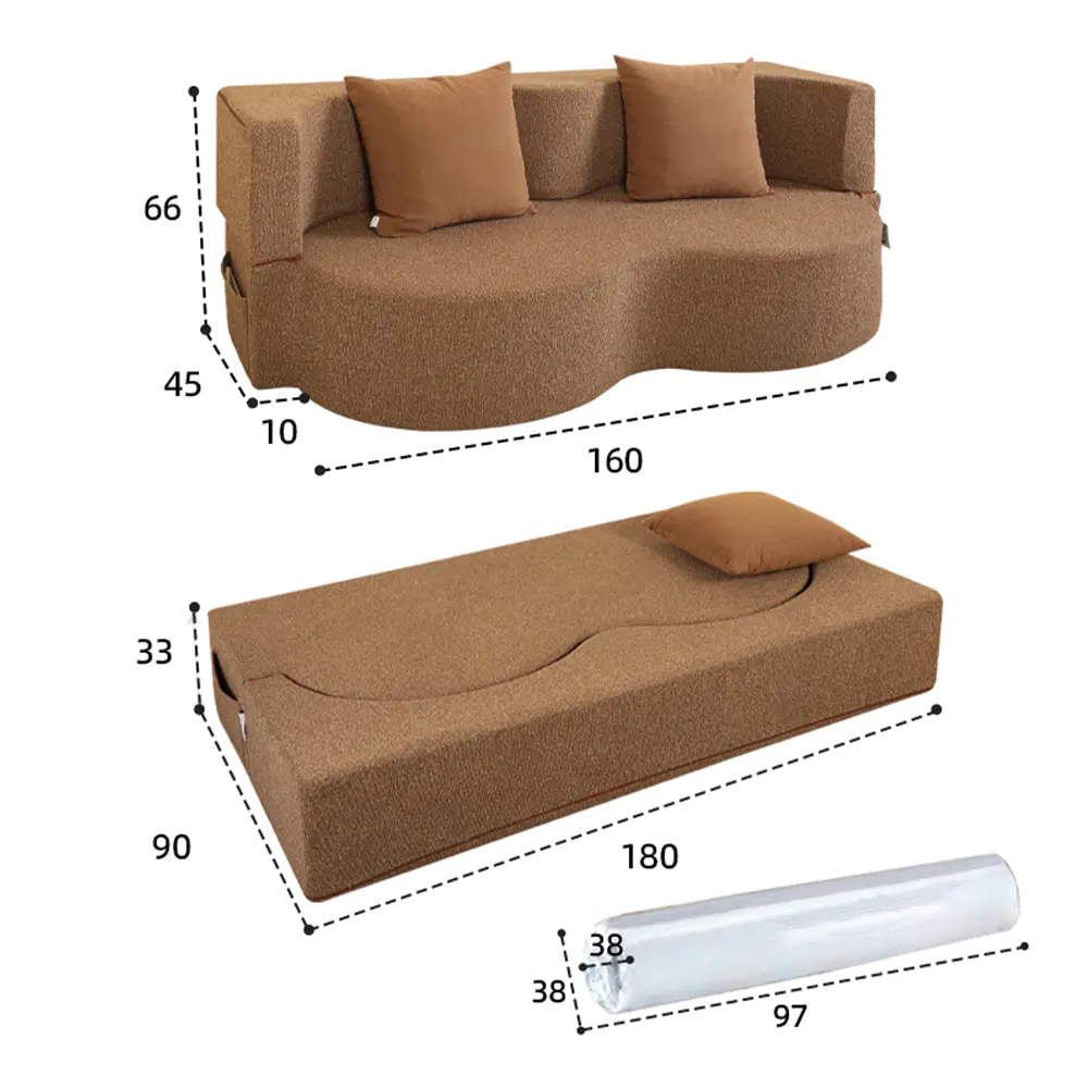 Sammenleggbar dobbel sofa