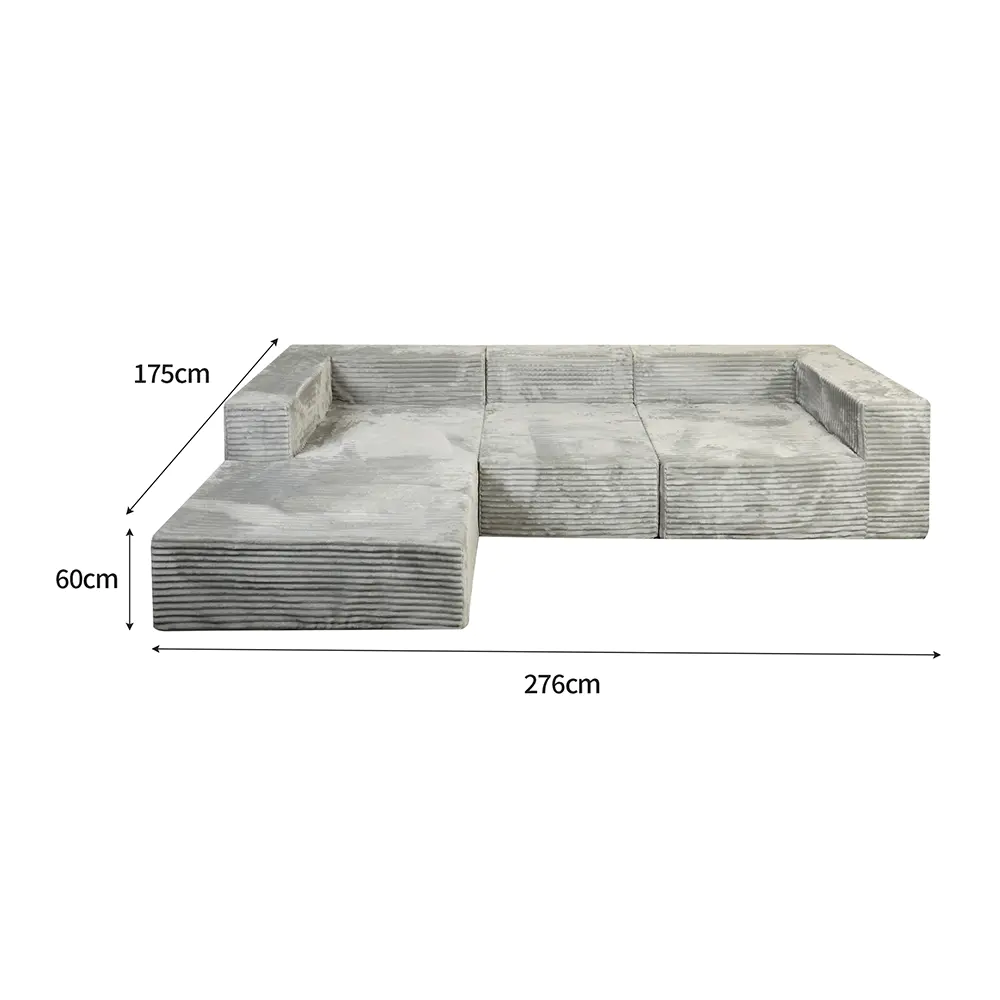 Grå flerseters sofa